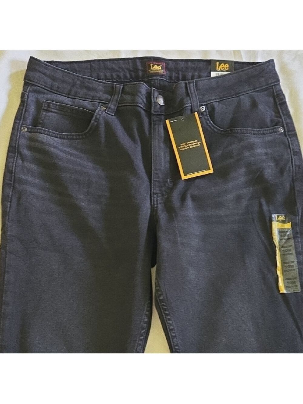Lee Black Straight Leg Denim Jeans with Branded Tag - Picture 2 of 7